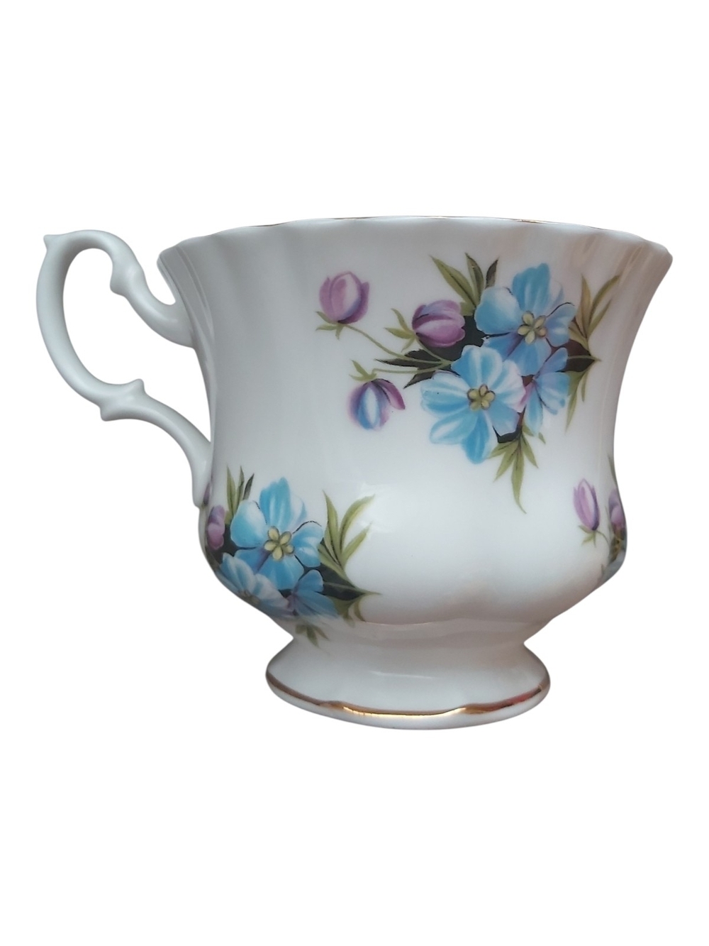 Royal Albert "Memory Lane" Blue Forget Me Not Teacup & Saucer - Picture 3 of 11